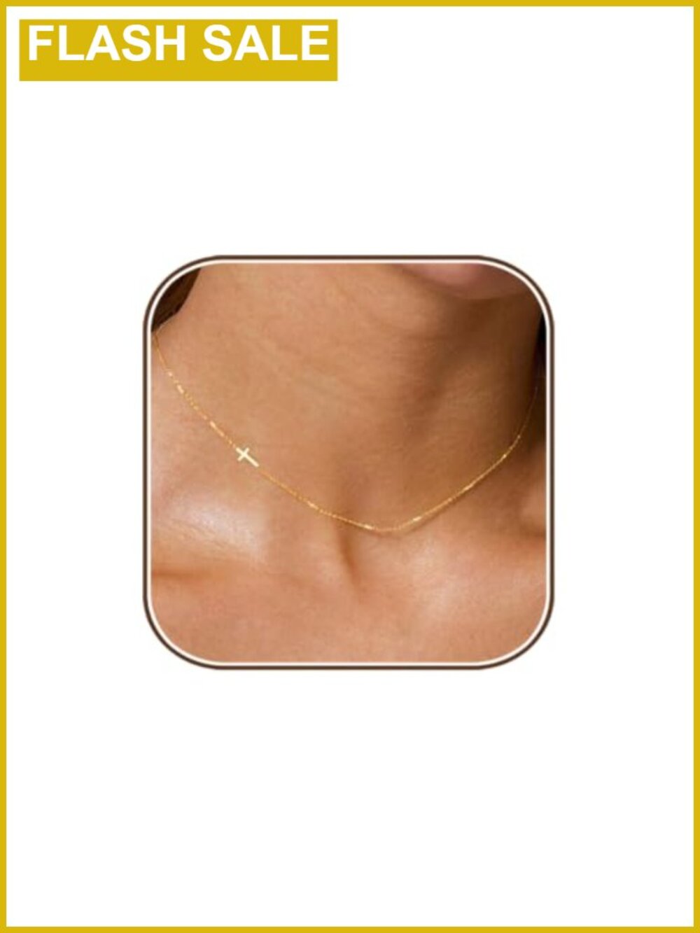14k gold plated small cross pendant necklace dainty